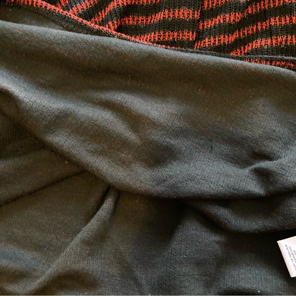 Ruby Rd. Striped Cowl Neck Sweater in Black and Red with Sparkly Sequins - Picture 6 of 10